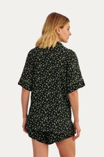 Pijama Americano Curto Clara Margarida Ava Intimates - PRETO PP
