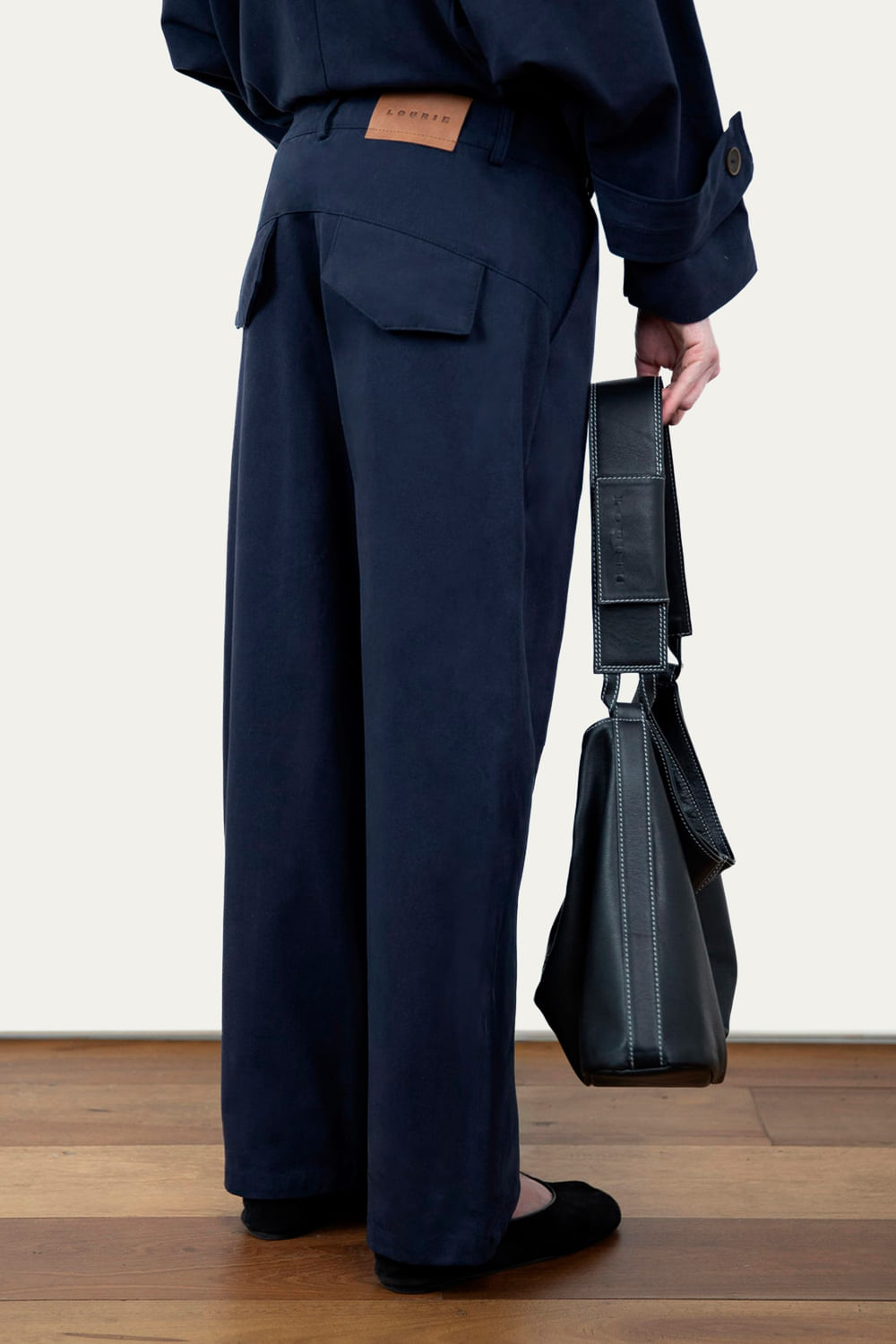 Calça Transpasse Azul Marinho TAM PP